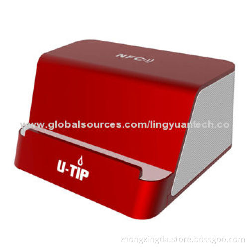 Smart NFC mini stereo speaker for mobile phone with 1,200mAh rechargeable Li-ion battery